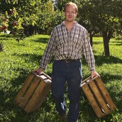 apple farm and man