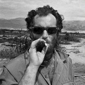 young farmer and snow fields